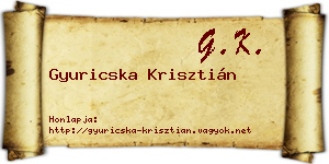 Gyuricska Krisztián névjegykártya