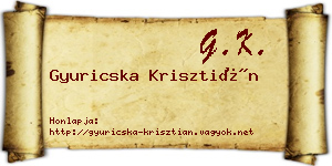 Gyuricska Krisztián névjegykártya